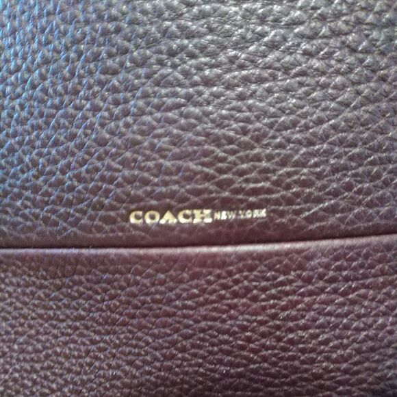 COACH 28160 BOROUGH Pebbled Oxblood Leather Satchel Handbag Rare Retired - Picture 3 of 12